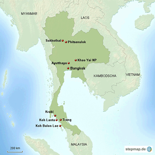 Karte Thailand 2014